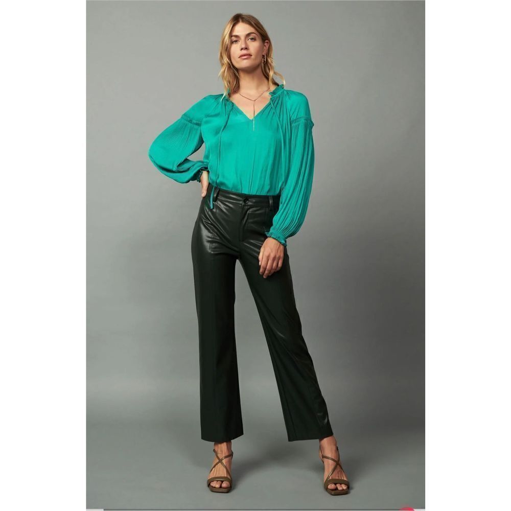 NWT Current Air Faux Leather‎ Straight Leg Pants Size S